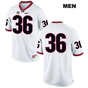 Men's Georgia Bulldogs NCAA #36 Garrett Jones Nike Stitched White Authentic No Name College Football Jersey OMB1154OW
